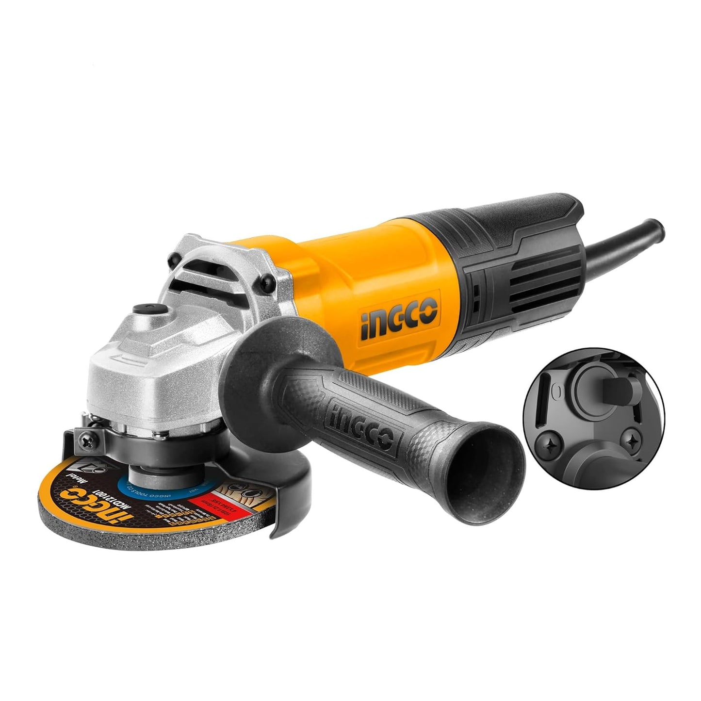 INGCO Angle Grinder, 100mm | 900W | 11000 RPM Power Grinder, Electric Metal Grinder with 1pcs Auxiliary Handle