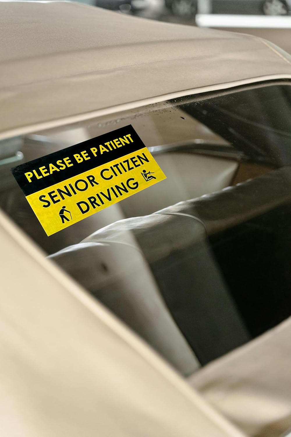 Akshar Arts Bhuwana Please Be Patient Senior Citizen Driving Sticker Decal 3.5x6 inches Pack of 2 for Windshield (Inside)