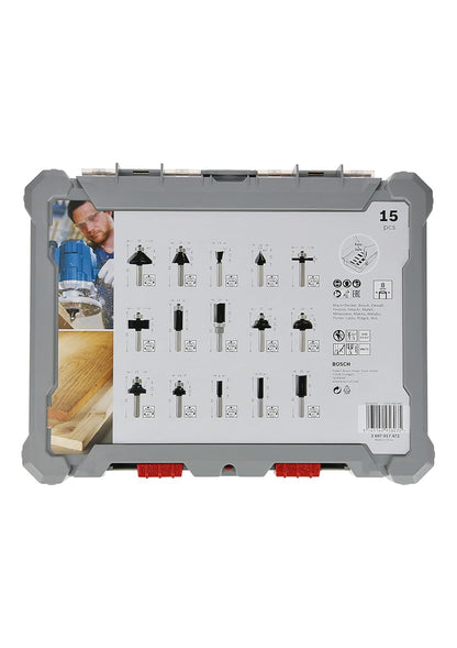 Bosch 15 Pcs Router Bit Set (2607017472)
