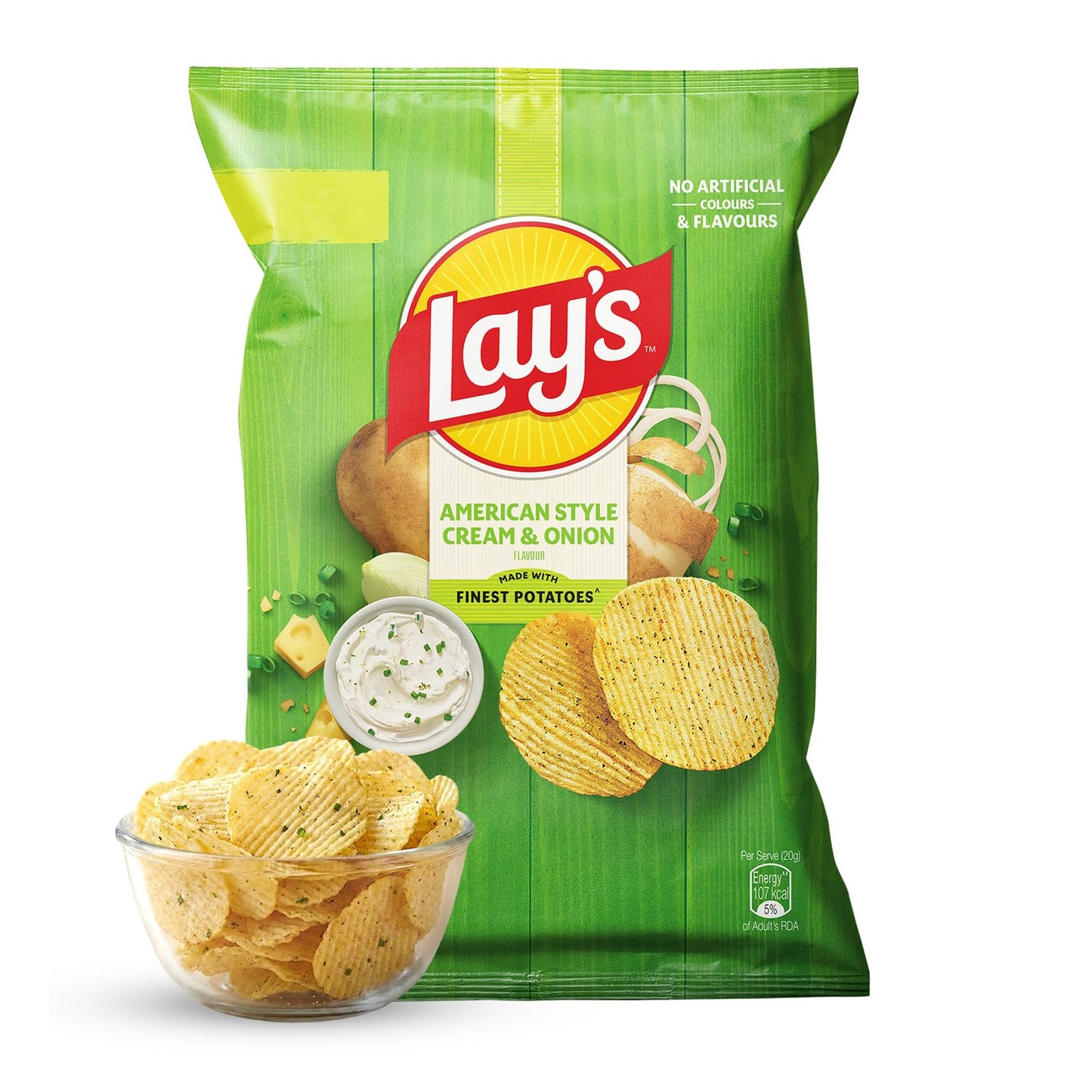Lay's American Style Potato Chips - Cream & Onion, 58 GRAMS