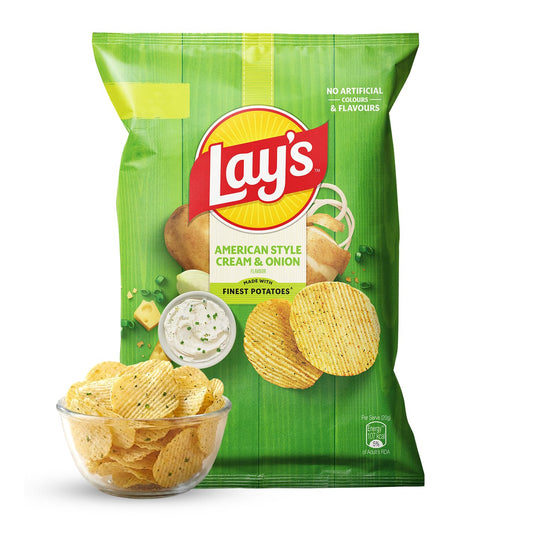 Lay's American Style Potato Chips - Cream & Onion, 58 GRAMS