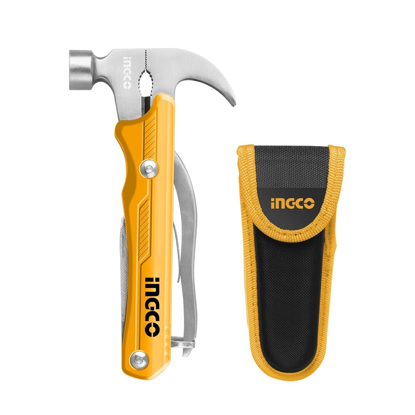 INGCO Multipurpose Tool Kit, 12 in 1 Multitool, Multi-Function Hammer, Survival Tools Small Hammer Multitool Hatchet Survival Gear, Gifts for Men, Women, Dad, Husband