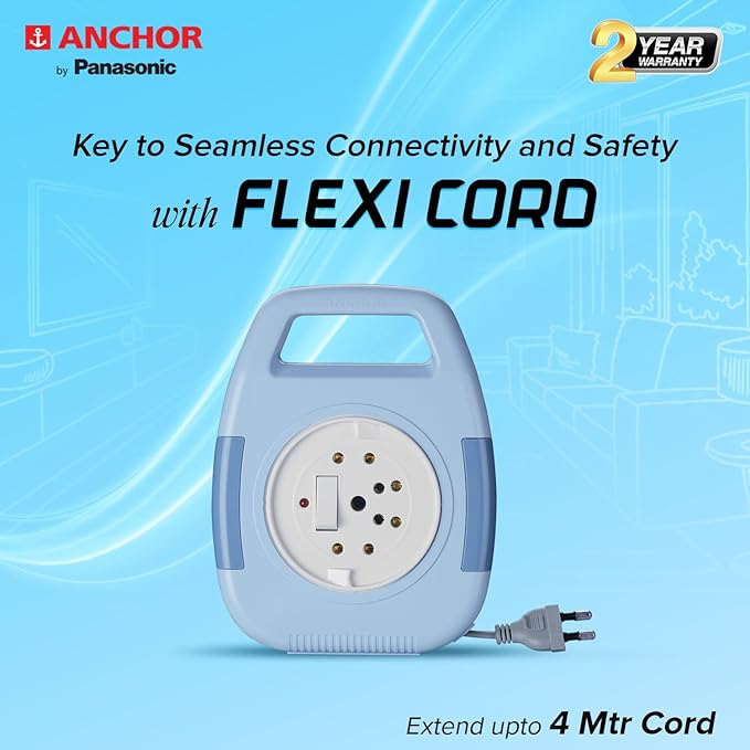 Anchor by Panasonic 6A Cherry Flexicord Socket 2 Pin 4 Mtr