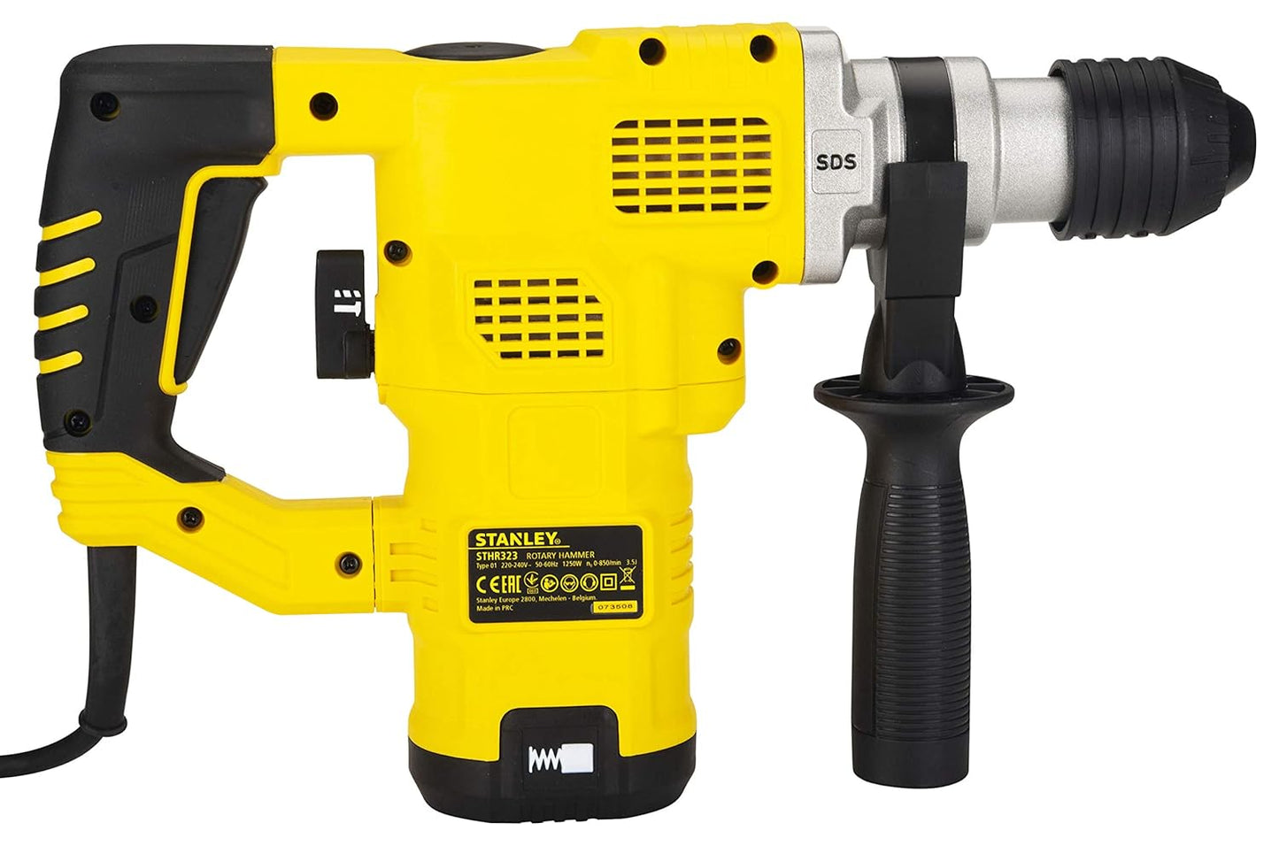 STANLEY STHR323K-IN 1250W 32mm 3 Mode L-Shape SDS-PlusHammer with Kitbox, 5.4Kg (Yellow and Black)