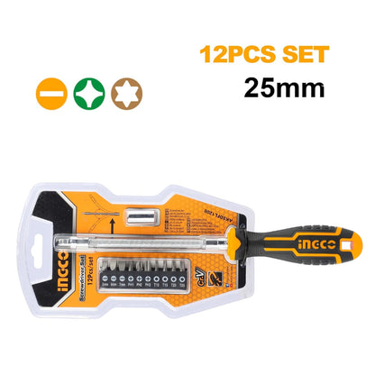 INGCO 12 Pcs Flexible shaft screwdriver set, screwdriver set