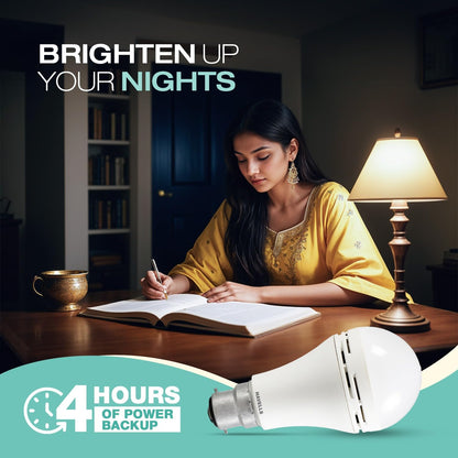 HAVELLS 8.5w LED Emergency Bulb | Shatter Resistant |Cool Day White (6500K) | B22 LED Bulb Base | Inverter Bulb for home,3 Hours battery back up| Li-ion Battery | Over charging Protection