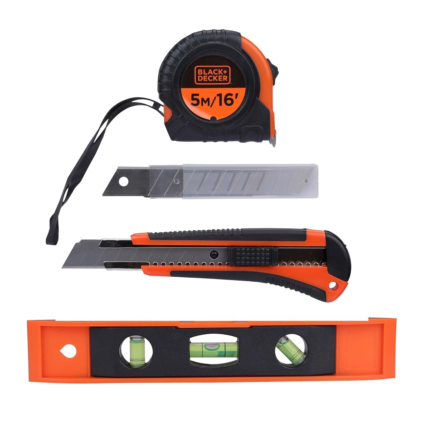 BLACK+DECKER BMT154C Hand Tool Kit for Home & DIY Use (154-Piece) - Includes Screwdriver, Wrench, Ratchet, Utility Knife, Saw, Claw Hammer, Measuring Tape and Plier, 6 Month Warranty, ORANGE & BLACK