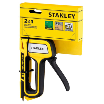 STANLEY STHT70440 2-in-1 Multi Tacker, Attachment Indication, Non-Slip Handle with Easy Squeeze Mechanism, Ideal for Type A Staples (6-10 mm) and Type J Headed Brad Pins (10 mm), Staples NOT Included