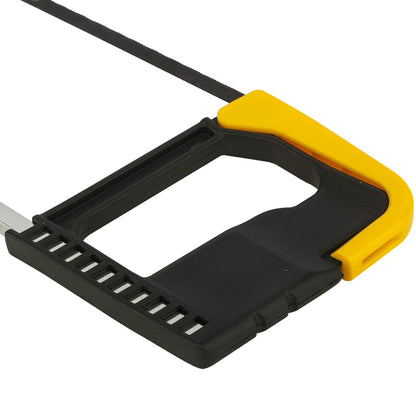 STANLEY 0-15-218 150mm/6'' Junior Hacksaw with 1 Free Blade,Ideal for Home, Camping & Outdoor Activity, Yellow & Black