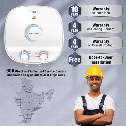 Haier Aqualad Pro Geyser 25 Litre 5 Star 1-3KW Adjustable Storage Water Geyser |Free Installation&Flexi Pipe| Warranty 10 Yr on Tank |Dual Control Knob |Shockproof Tech |Glassline Tank |9-Level Safety