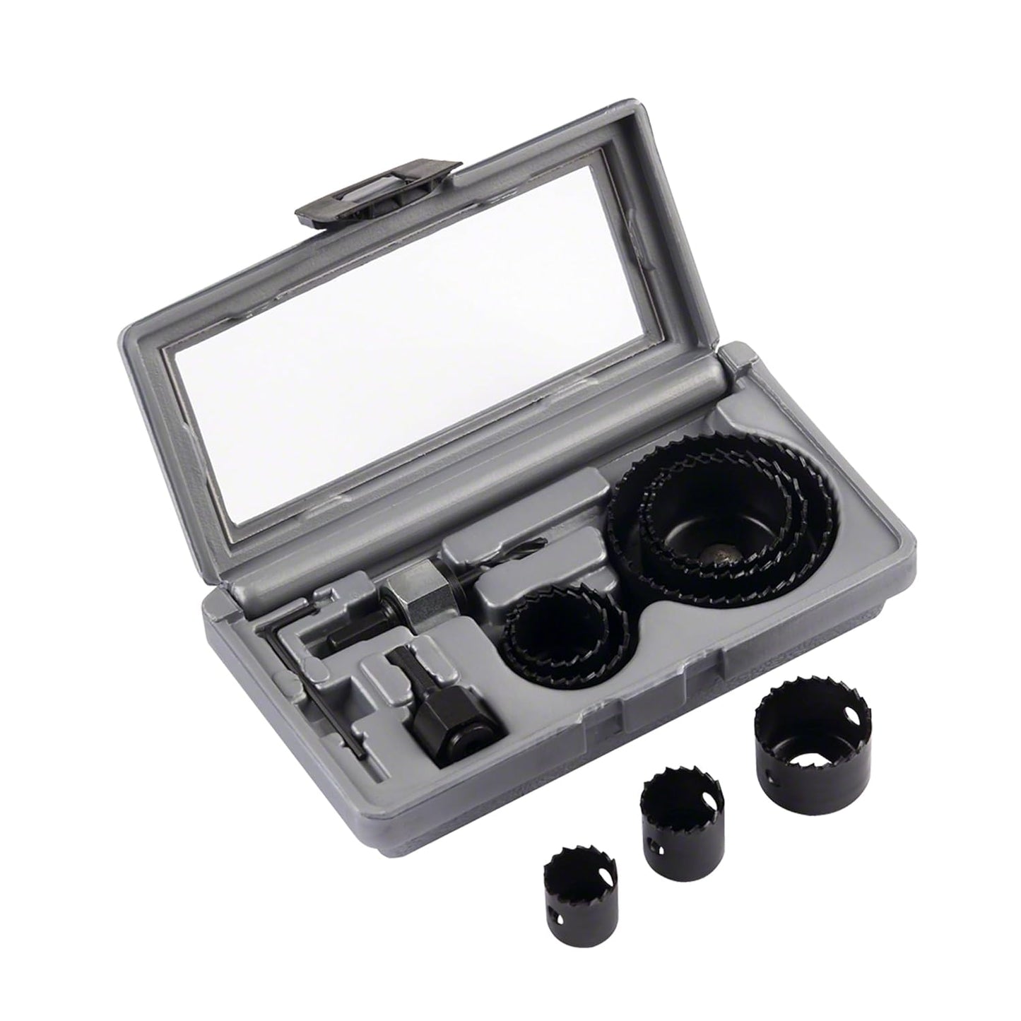 BOSCH Professional Hole Cutters 11 Piece Set | 8 HCS Holesaws Ø 22–68 mm | For Wood, Veneered Boards & Chipboard | 2 Adapters | Durable Plastic Case | Ideal for DIY & Professional Use