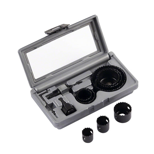 BOSCH Professional Hole Cutters 11 Piece Set | 8 HCS Holesaws Ø 22–68 mm | For Wood, Veneered Boards & Chipboard | 2 Adapters | Durable Plastic Case | Ideal for DIY & Professional Use