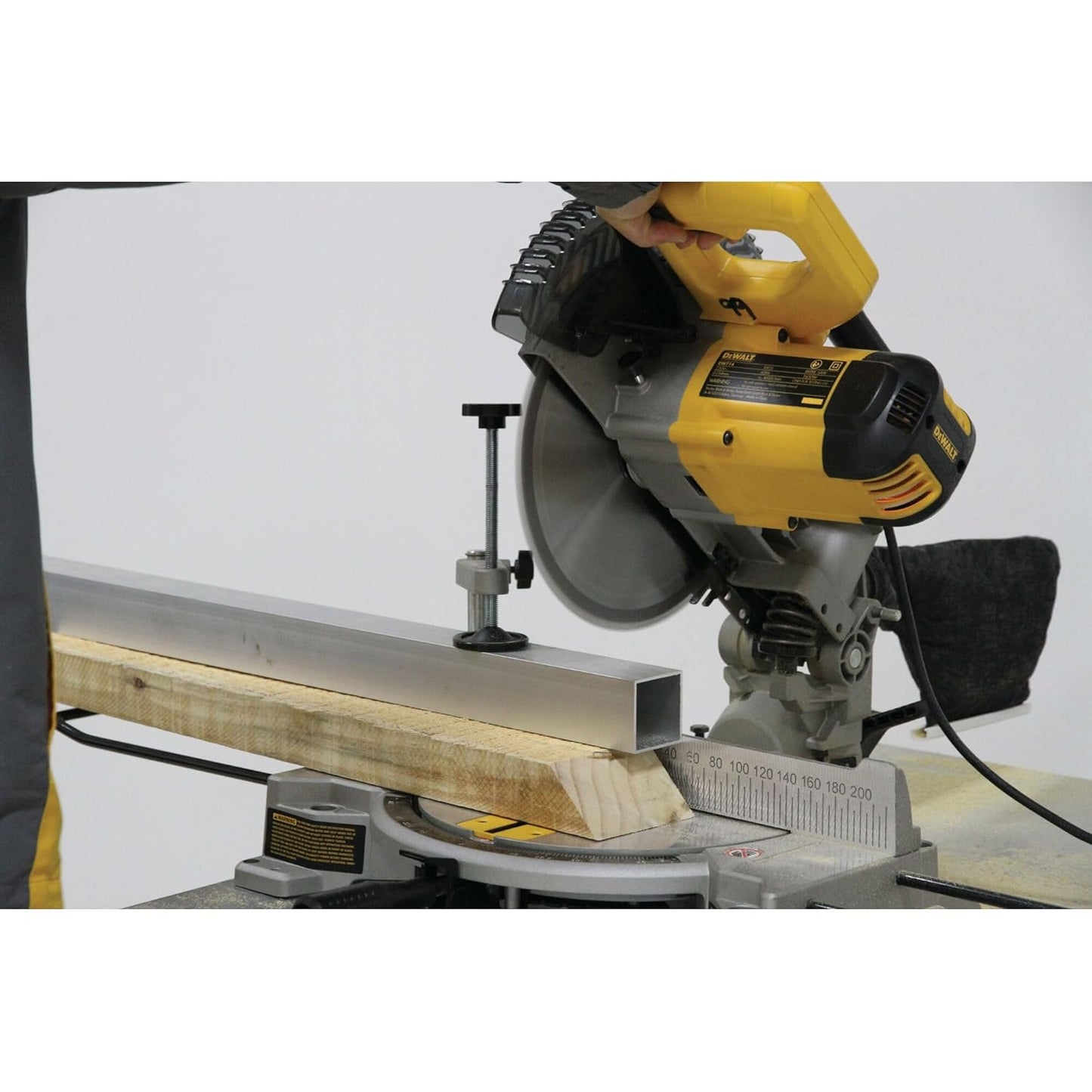 DEWALT DW714-IN 10"(254 mm) Corded Compound Mitre Saw With 80T TCT Alu. Blade, 1650W Univ. Motor, 4600 RPM, Max. Cross-cut Capacity 90 Deg.: 130 mm, Ideal For Cutting Wood & Tiles, Horizontal D-Handle