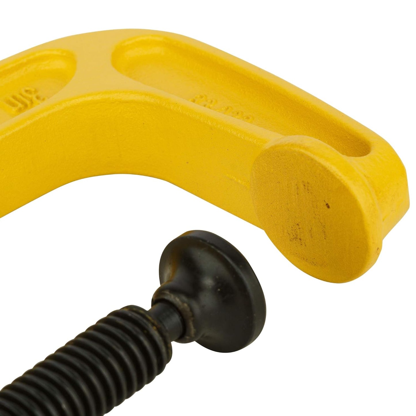 STANLEY 0-83-033 Max Steel C-Clamp-75mm Oversized ''T'' Handle for Extra Torque, Roll-Framed Threads for Smooth Operation, Ideal For Carpentry & Welding, Iron & Steel Build, (Yellow & Black)