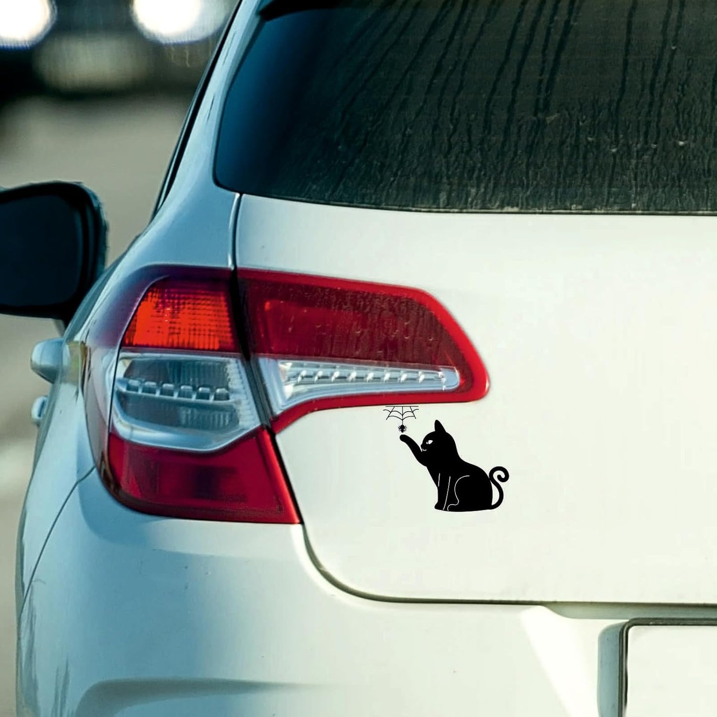 Akshar Arts Bhuwana Pack of 2 Car Exterior Decal Cat Vinyl Self-Adhesive Waterproof Sticker for Car Vehicle Surface Black (5inchX6inch)_C731