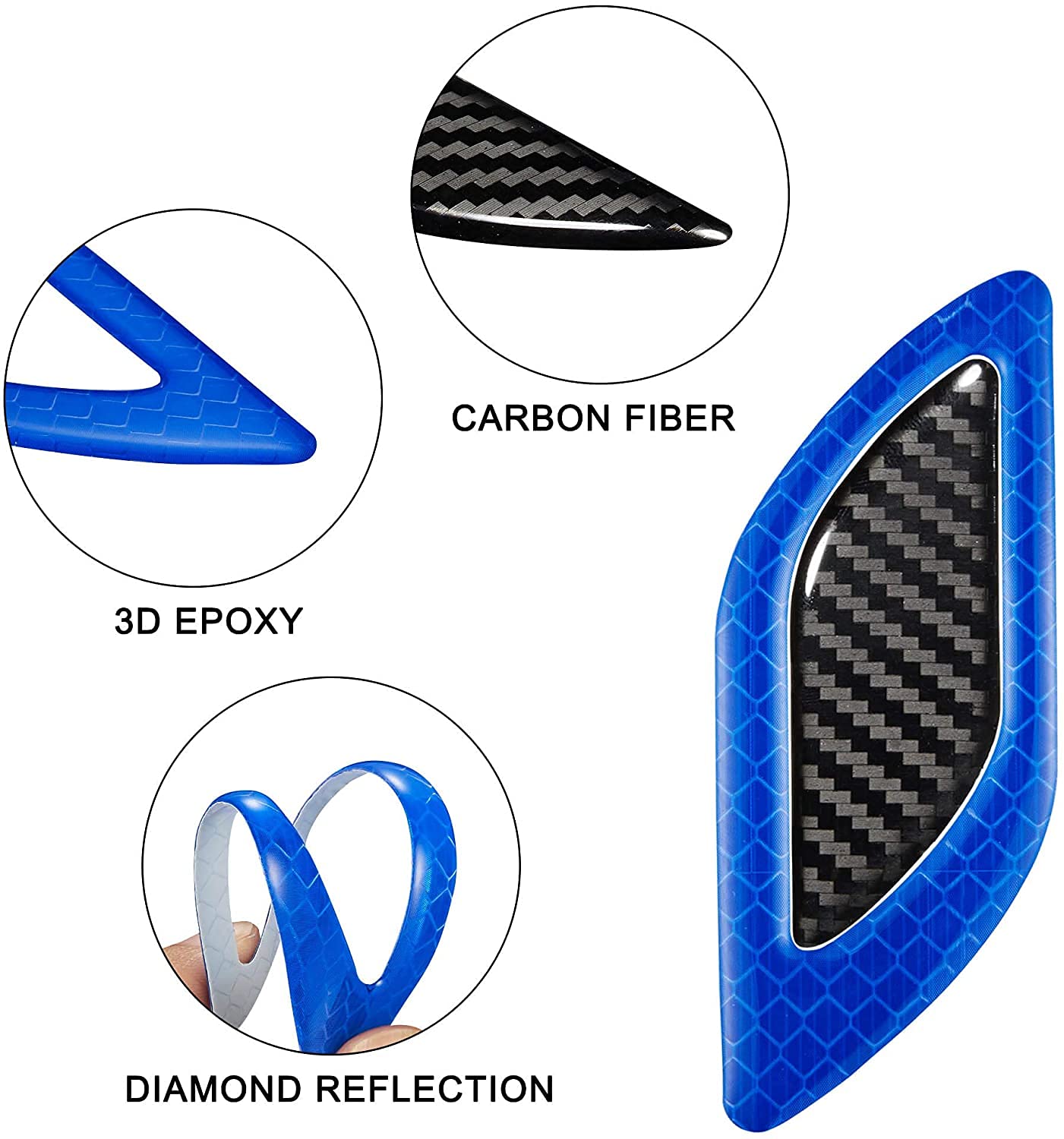 Akshar Arts Bhuwana 3D Strong Reflective Stripe Stickers for Car Fender Hood Bumper High-Intensity Night Visibility Reflective Decal Safety Warning Universal Anti-Scratch Reflective Stickers for Car (Blue)