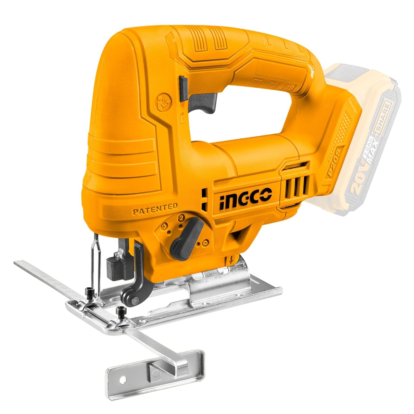 INGCO 20V Cordless Jig Saw (Tool Only), Electric Saw 2400RPM, 65MM Cutting Capacity, Variable Speed Control, With 1Pcs Blade, Ideal For Home, DIY & Professional Use