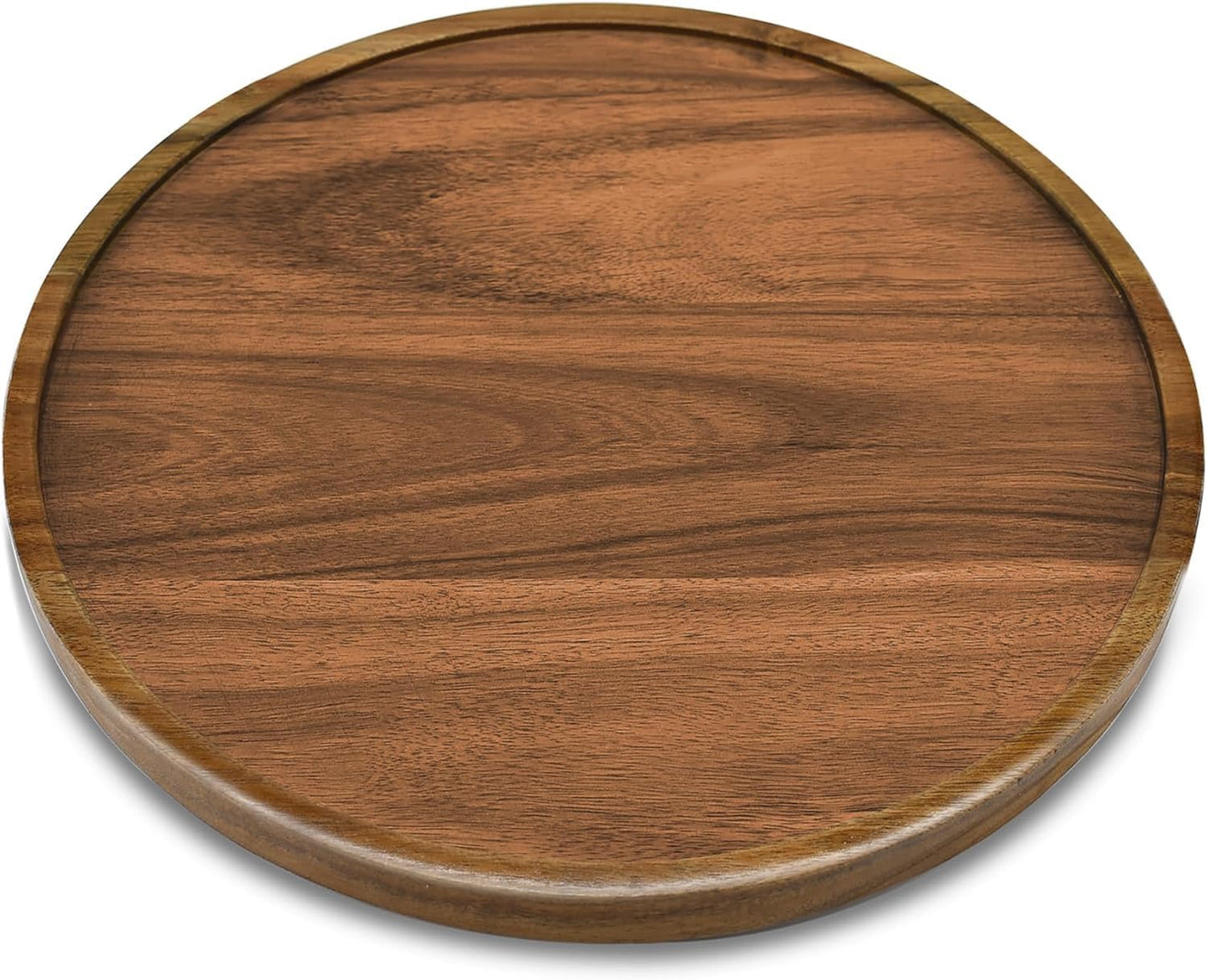 Udaipur HandicraftsWooden Lazy Susan Organizer – Rotating Turntable Tray for Kitchen, Pantry, Countertop – 360° Revolving Storage for Spices, Condiments – Rustic Brown (10 inch)