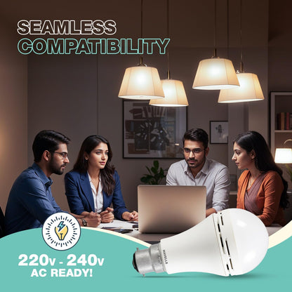 HAVELLS 8.5w LED Emergency Bulb | Shatter Resistant |Cool Day White (6500K) | B22 LED Bulb Base | Inverter Bulb for home,3 Hours battery back up| Li-ion Battery | Over charging Protection