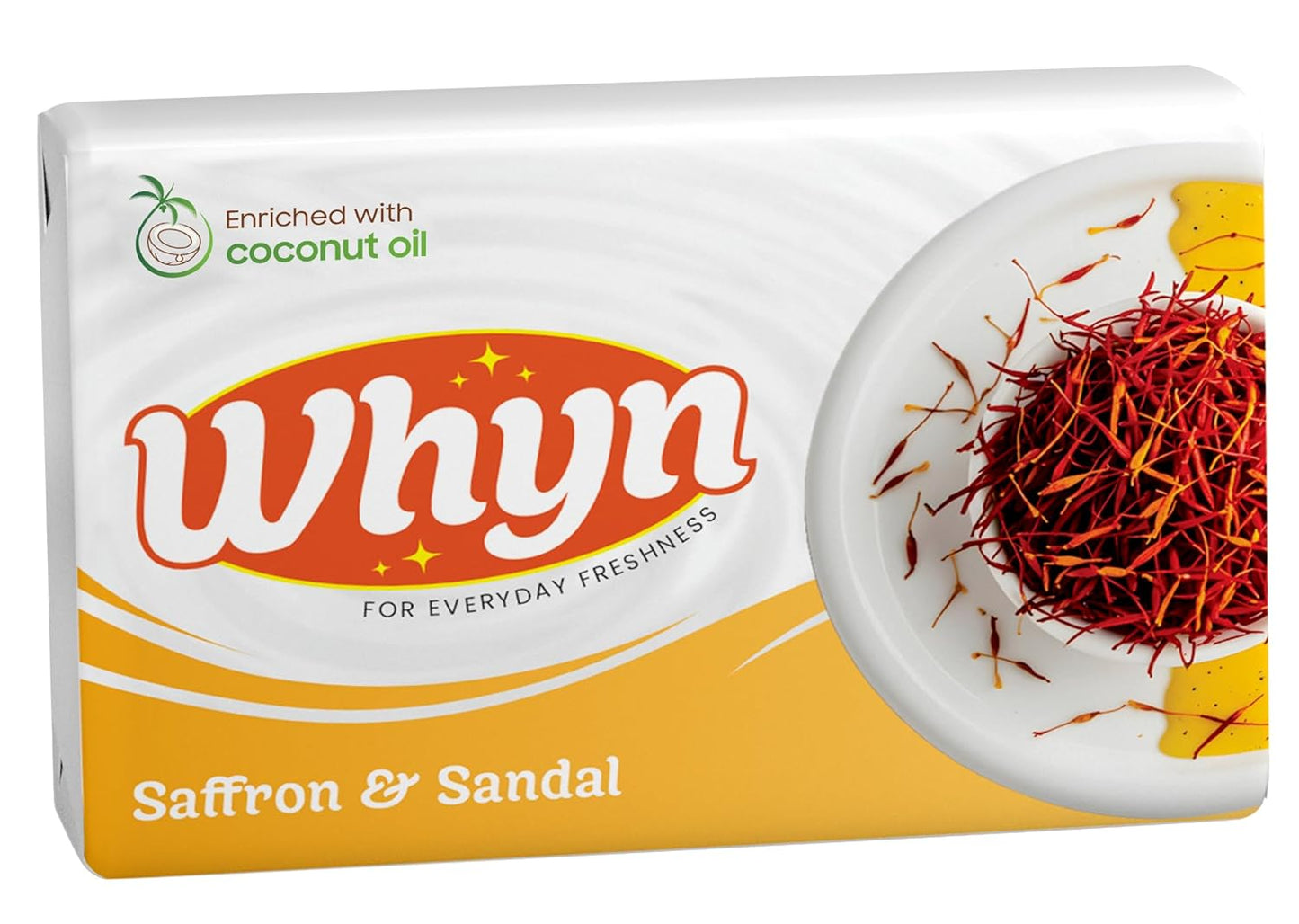 Bathing Soap Saffron & Sandal, 1kg (100g Pack of 10) – Natural Fragrance Bar for Soft & Glowing Skin, Long-Lasting Freshness