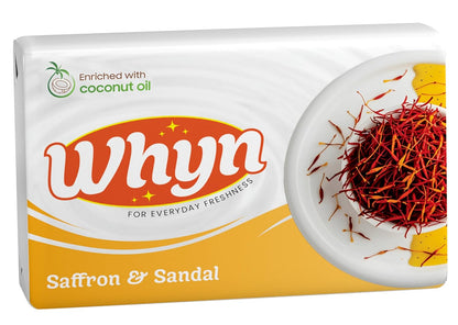 Bathing Soap Saffron & Sandal, 1kg (100g Pack of 10) – Natural Fragrance Bar for Soft & Glowing Skin, Long-Lasting Freshness