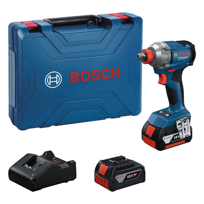 BOSCH GDX 18V- 285 Professional Cordless Impact Wrench/Driver Kit (Hybrid tool) | 18 V| 2 x 2.0 Ah Batteries| 285 Nm Torque | 2-in-1 Tool | L- Boxx included | Model 06019N21F2 | 1 year warranty