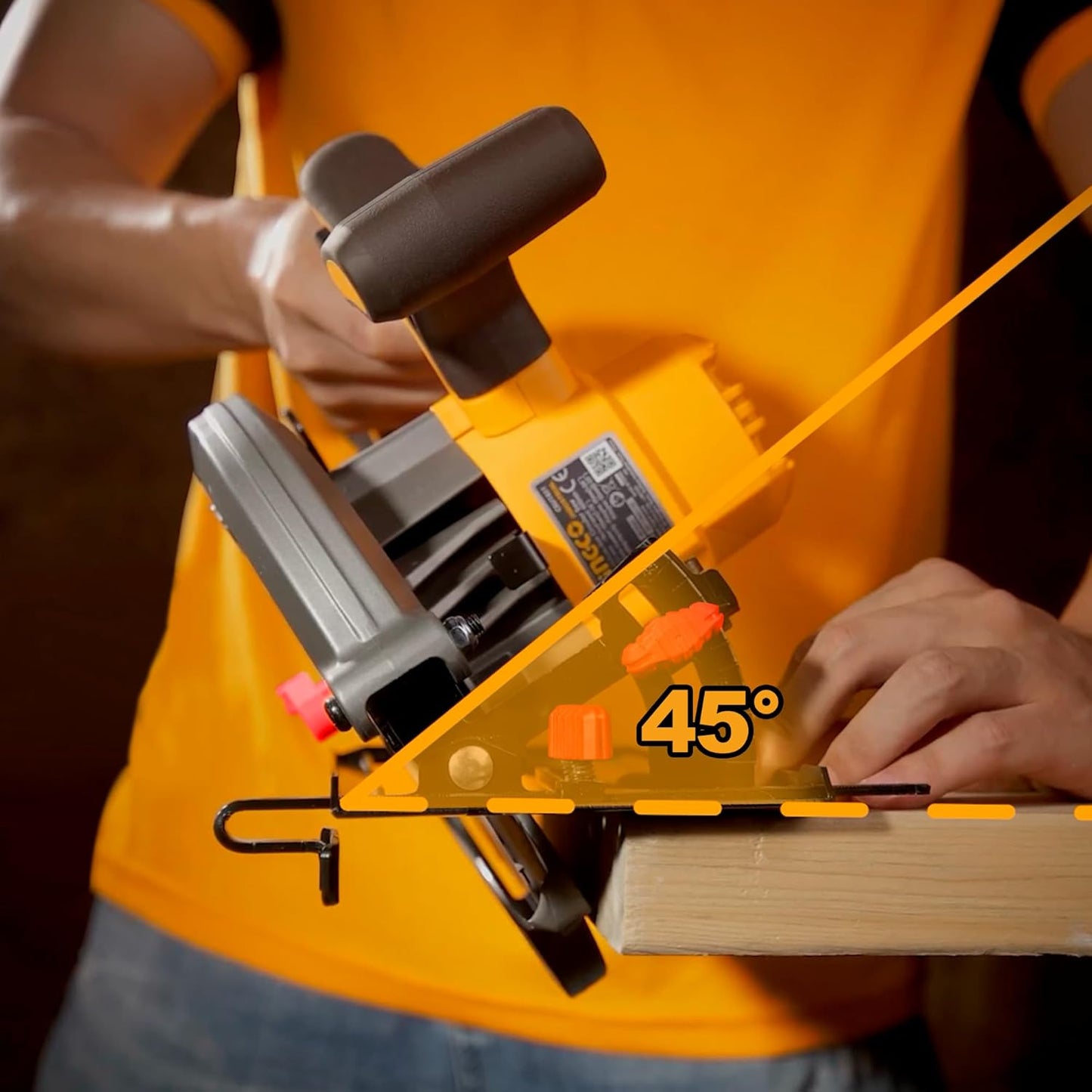 INGCO 20V Cordless Circular Saw 185mm, Brushless Electric Saw 4800 RPM, Maximum Cutting Depth 65mm with 1Pcs 5.0Ah Battery Pack, 1Pcs Fast Charger CSLI18513