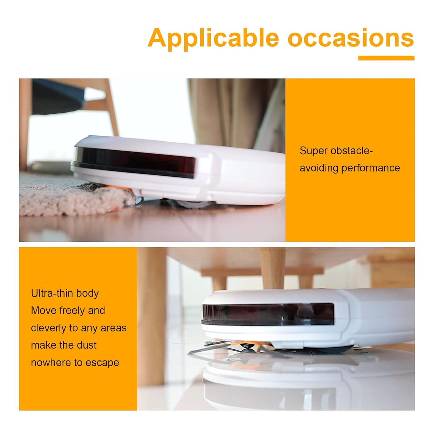 Ingco Robotic Vacuum Cleaner VCRR30201 | 2000mAh Lithium Battery, Anti-Winding, with Cliff detect sensors