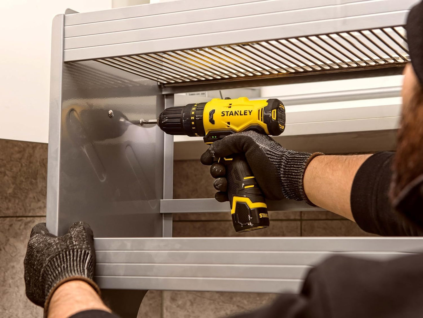 STANLEY SCH10D1-IN(12V) Brushed Cordless Hammer Drill Driver, 1x2Ah Battery & 1.5A Charger,LED Light,Variable Speed Trigger Switch,Forward/Reverse Button,10mm Chuck,Clutch Setting 20+1,1 Year Warranty