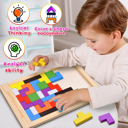 Udaipur HandiCrafts Blocks Puzzles for Kids Adults, Wood Intelligence Kids Toys for 2-5 Years Boy, Wooden Puzzles Brain Teasers Toy Educational Gift for 7-10 Years