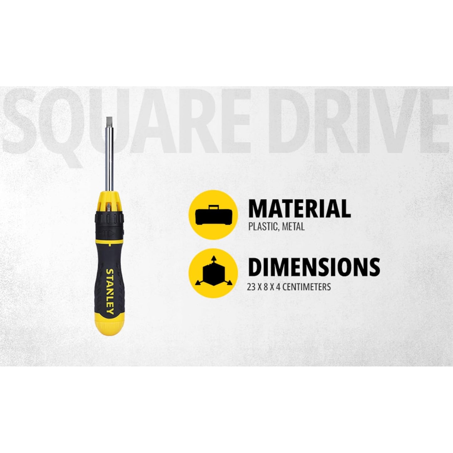 STANLEY STHT68010-8 Magnetic Holder Ratcheting Screwdriver with 10 Bits, 3-Position Audible Ratcheting Mechanism,Comes with Patented Bit Storage System, Ideal for Machines, Cars & General Repair Tasks