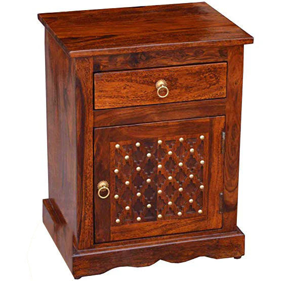 Udaipur Handicrafts Wood Bed Side Table