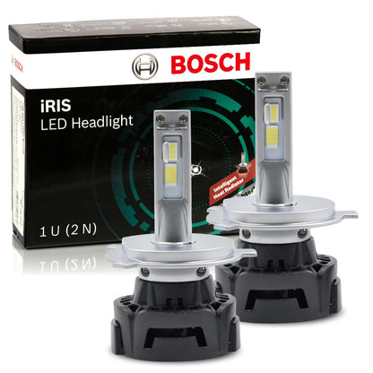 Bosch iRIS H4 LED Headlight Bulbs F002H52010FT9 for Passenger Cars, Set of 2 Plug & Play LED Lights with Long-lasting, Ultra-bright, White Light