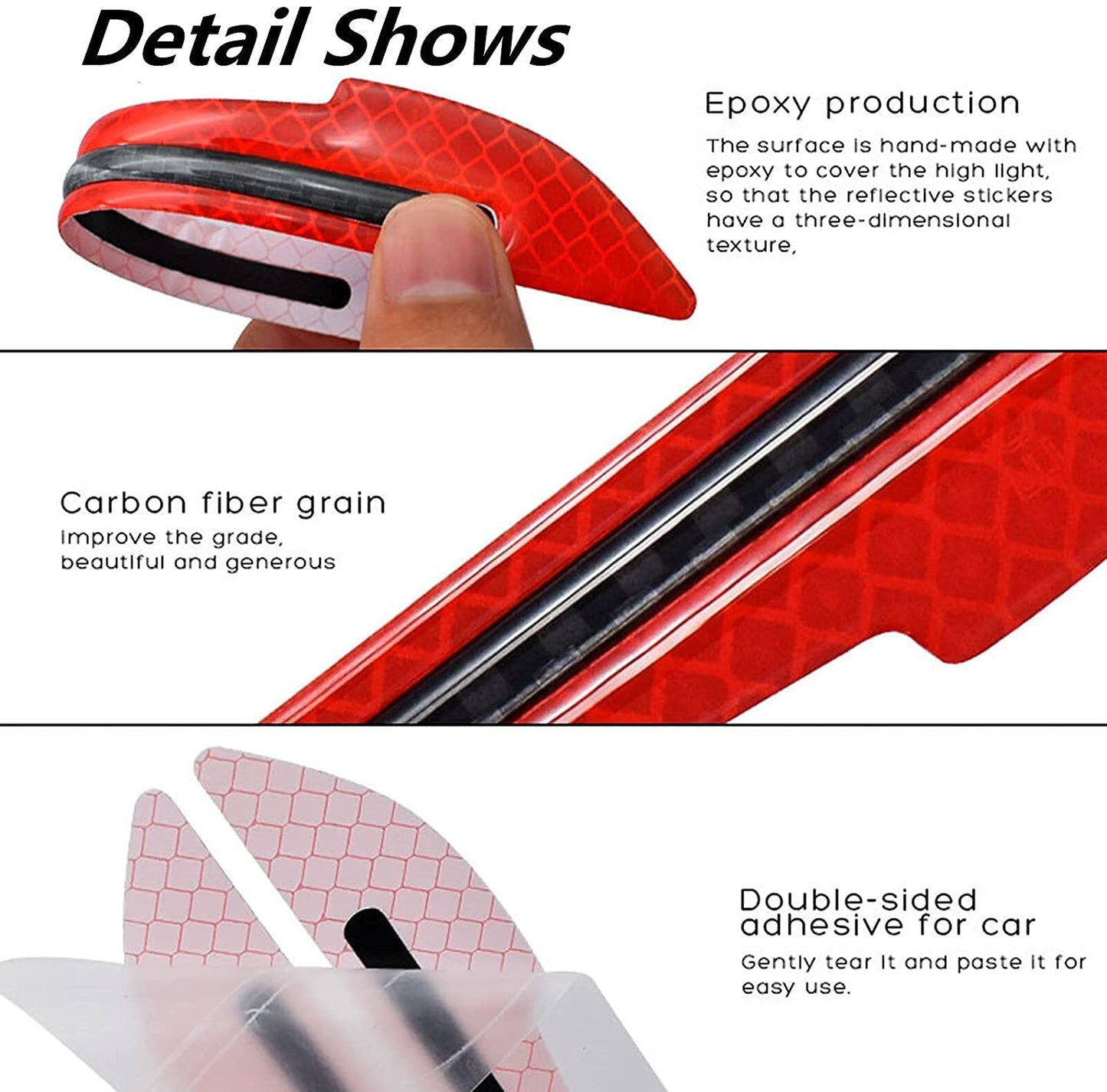 Akshar Arts Bhuwana  2 Pieces Reflective Car Stickers Set Rearview Mirror Reflective Warning Stickers Car Side Reflective Stickers for Car Safety (Red) for Maruti S Presso