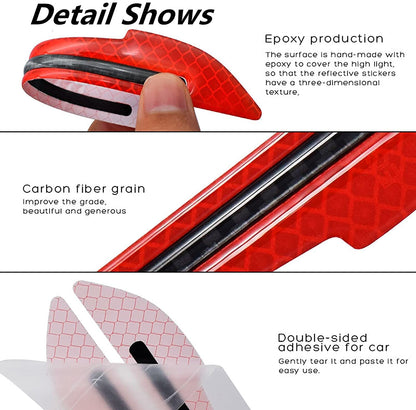 Akshar Arts Bhuwana  2 Pieces Reflective Car Stickers Set Rearview Mirror Reflective Warning Stickers Car Side Reflective Stickers for Car Safety (Red) for Maruti S Presso