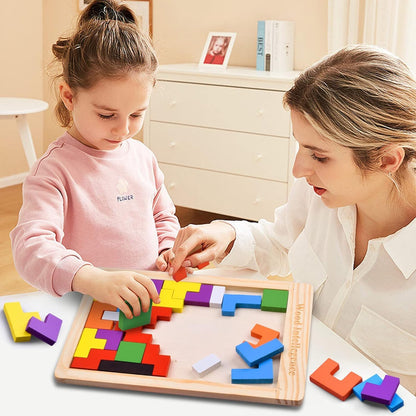 Udaipur HandiCrafts Blocks Puzzles for Kids Adults, Wood Intelligence Kids Toys for 2-5 Years Boy, Wooden Puzzles Brain Teasers Toy Educational Gift for 7-10 Years