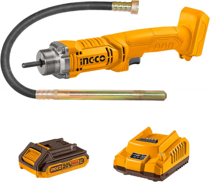 INGCO 20V Lithium-Ion Handheld Concrete Vibrator 2300RPM with 1Pcs 2.0Ah Battery Electric Cordless Concrete Vibrating Tool CCVLI2023011