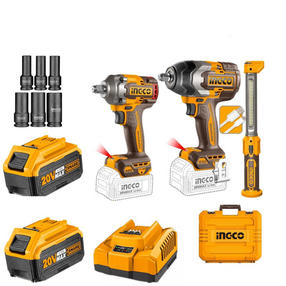 Ingco 3pcs 20V Combo Kit COSLI251085 850nm & 405 nm Combo With AI Mode