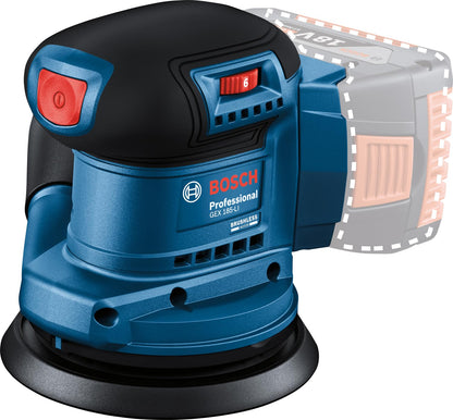 BOSCH GEX 185-LI PROFESSIONAL Cordless Random Orbit Sander with Dust Bag 18.0 V (Solo), Sanding Pad Diameter 125mm, Orbit Diameter 2.5mm, 6000 to 10000 Rpm 1Yr Warranty from BOSCH