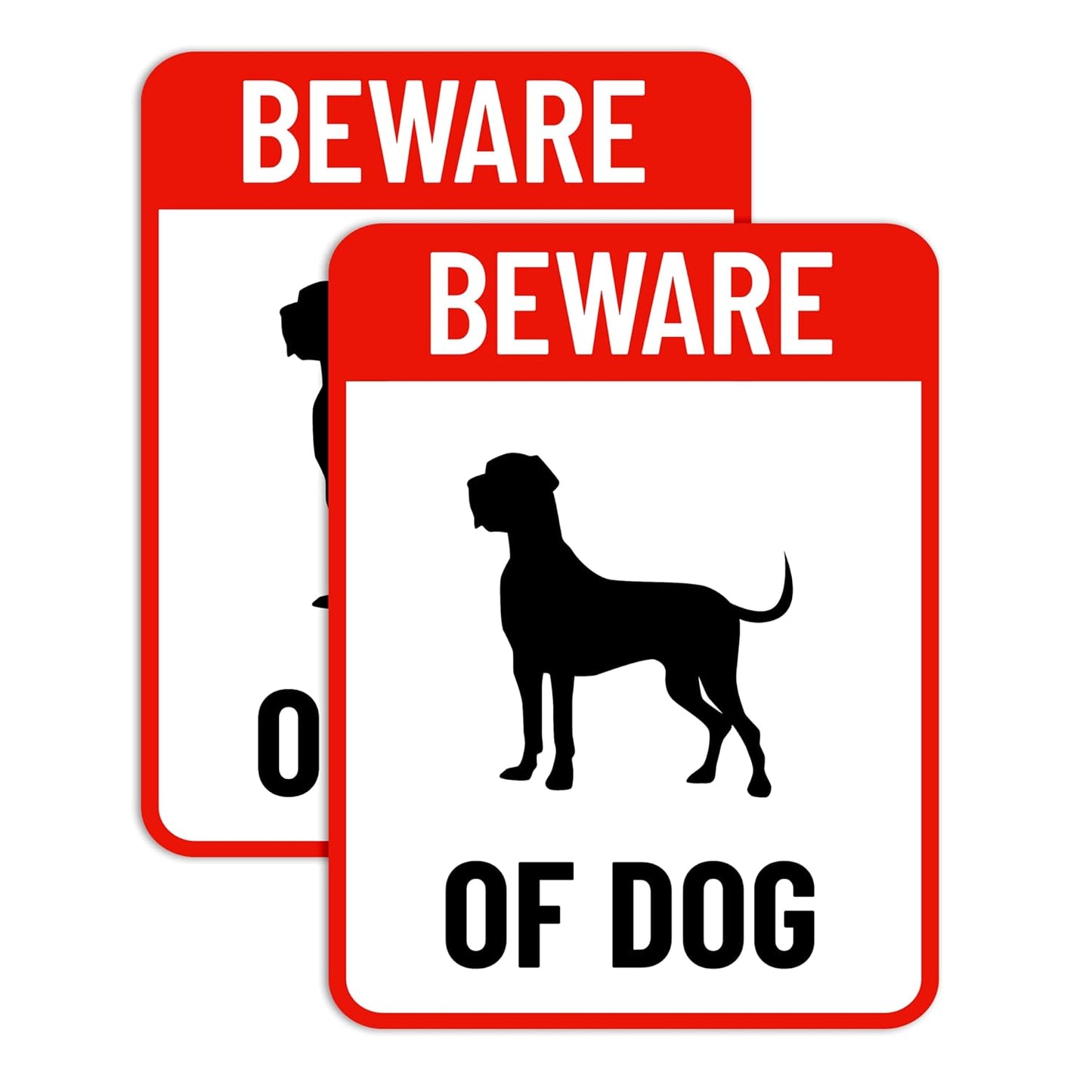 Akshar Arts Bhuwana Beware Of Dog Sign Board For Home,Restaurants,Offices, Clinics Self-Adhesive Signage Set of 2 Stickers (Size :”6.00x8.00” Inches) (Design 1)