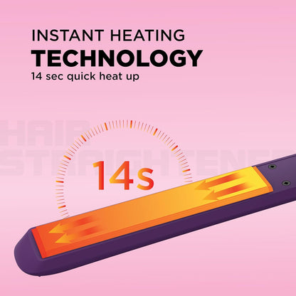 Havells HS4101 Ceramic Plates Fast Heat up Hair Straightener, Straightens & Curls, Suitable for all Hair Types (Purple)