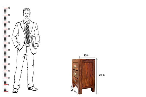 Udaipur Handicrafts Wood Bed Side Table