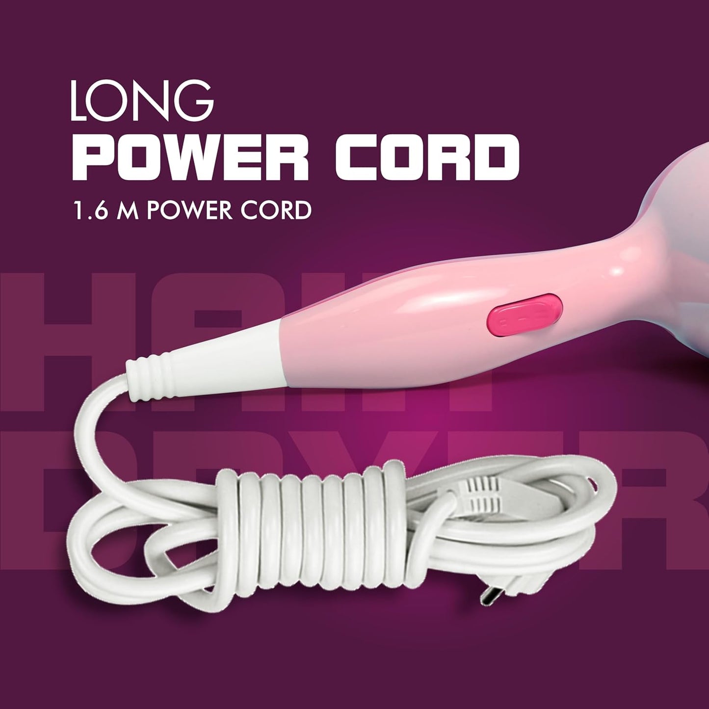 Havells 1200W Powerful Hair Dryer|Overheat Protection|2 Heat Settings (Hot/Warm)|Heat Balance Technology|Premium Pink|Your Perfect Blow Dry Companion For Effortless Hair Styling|Hd1903-1200 Watts