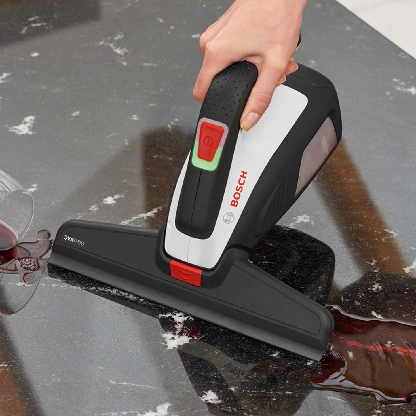 Bosch Cordless Surface Cleaner, GlassVAC Solo Plus, Automotive Rubber Coating Technology, 30 min Runtime, Compact and Easy Handling, 3.6V Integrated Battery, Clean upto 35 windows