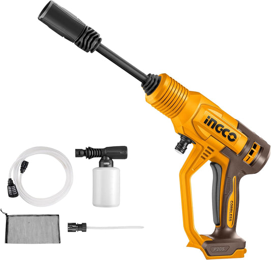 INGCO 20V Cordless Pressure Washer (Body Only) Lithium-Ion Power Washer 24.8Bar Pressure 2.8L/min Flow Rate CPWLI2036