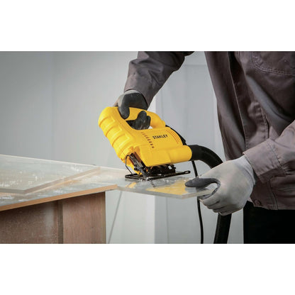 STANLEY SJ45 450W Variable Speed JigSaw for cutting woodsheetmetal and plastic with 6 position speed dial(Yellow and Black) (SJ45-IN)