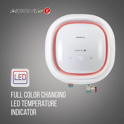 Havells Adonia R 25L Storage Water Heater(Geyser)|Color Changing Temp Sensing LED Indicator|Digital Display|Remote Control|5 Star|Warranty:7 Year on Tank |Shock safe Plug|Free Installation& Flexi Pipe