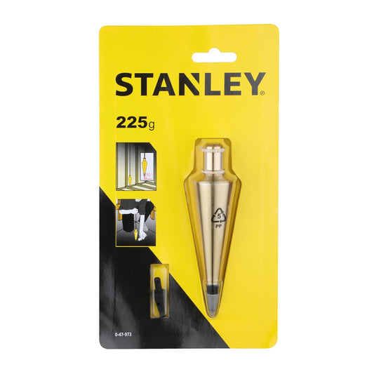STANLEY 0-47-973 Brass Plumb Bob, 225 Grams