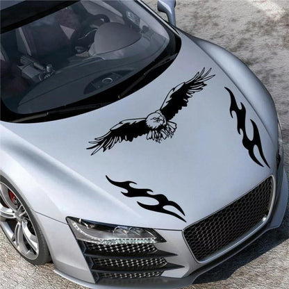 Akshar Arts Bhuwana Flying Eagle Stickers for car Hood, Window & Rearshield 50Flying Eagle Stickers for car Hood, Window & Rearshield 50x14 cm (Black) x30 cm (Black)