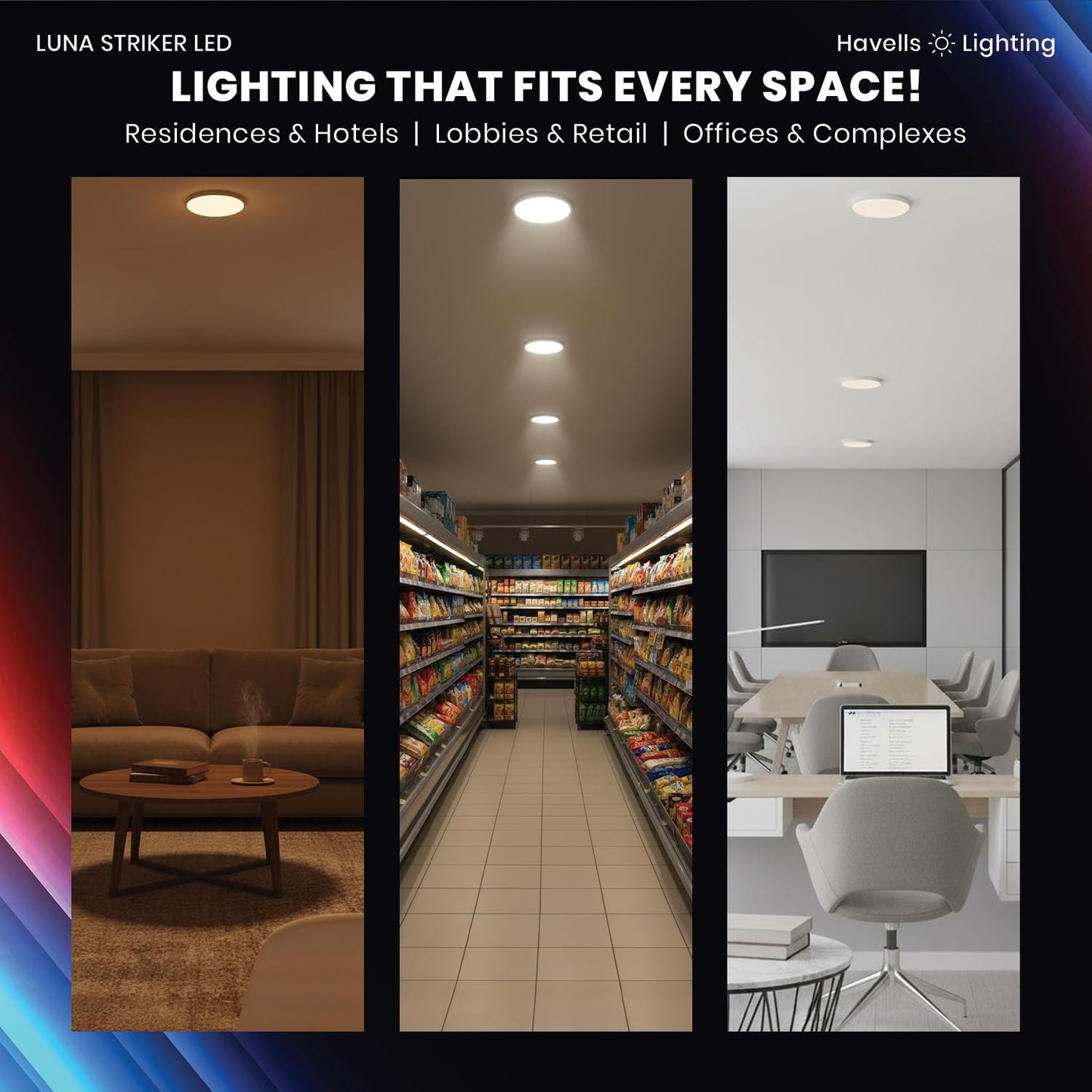 Havells Luna Striker Led 5W 4000K,Led-Spotlights,Energy Efficient,Long Life of 25000 Burning Hours,Pc Housing with DOB Design to Fit in Small Spaces,Pc Housing with DOB Design,Natural Daylight(4000K)